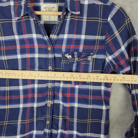 Abercrombie & Fitch Navy and Red Plaid Shirt - Picture 3 of 7